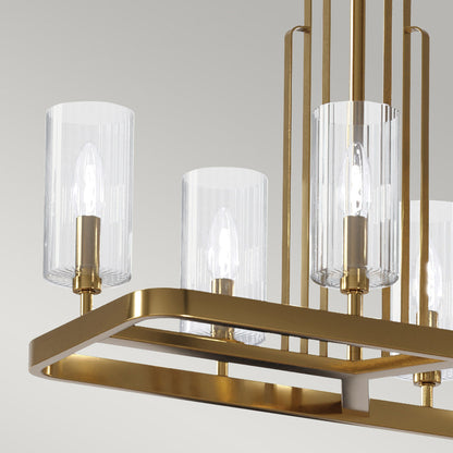 Kimrose 10 Light Linear Chandelier - Brass