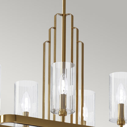 Kimrose 10 Light Linear Chandelier - Brass