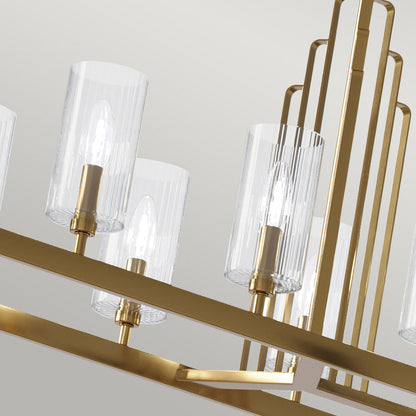 Kimrose 10 Light Linear Chandelier - Brass