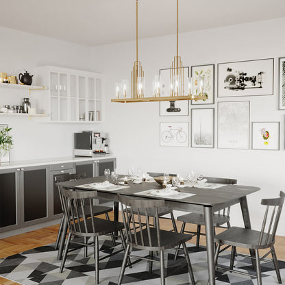 Kimrose 10 Light Linear Chandelier - Brass