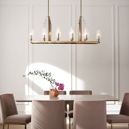 Kimrose 10 Light Linear Chandelier - Brass