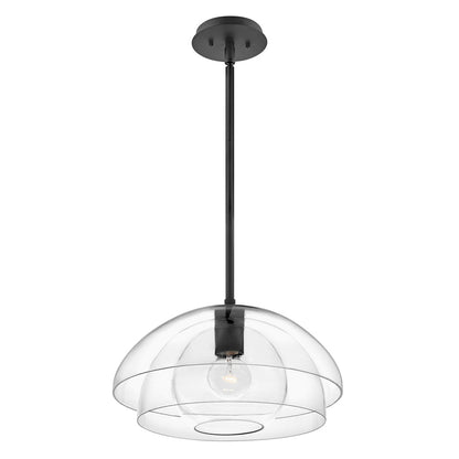 Lotus 1 Semi Flush Light Pendant - Black