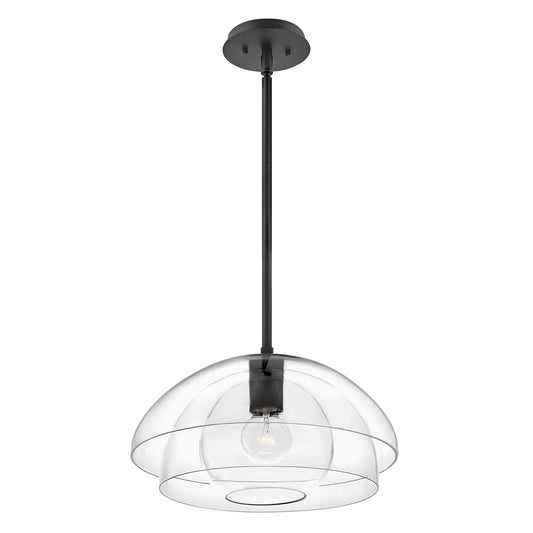 Lotus 1 Semi Flush Light Pendant - Black