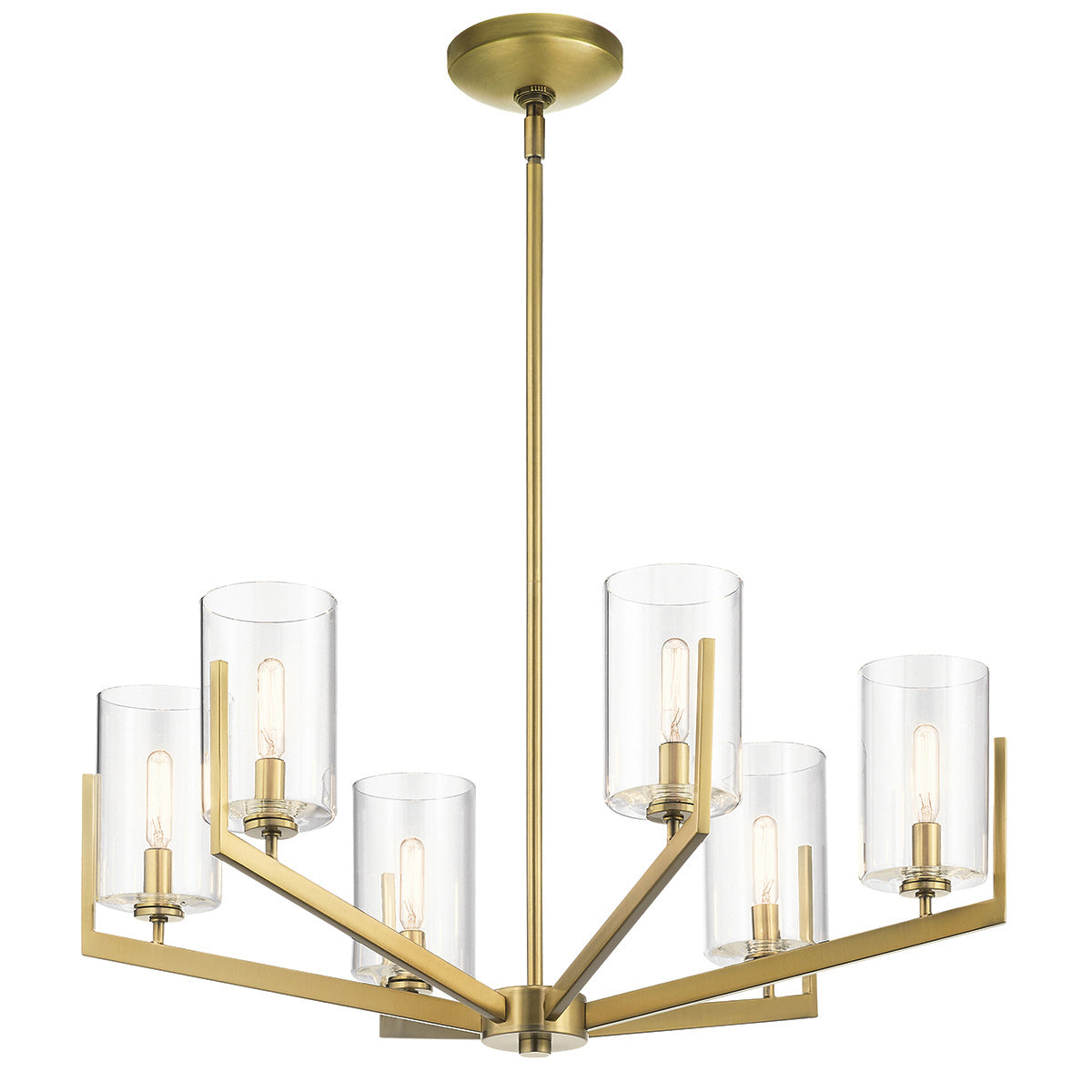 Nye 6 Light Chandelier - Brass