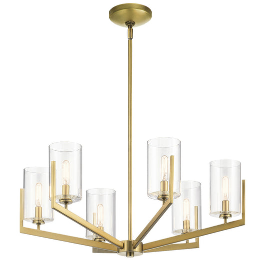 Nye 6 Light Chandelier - Brass