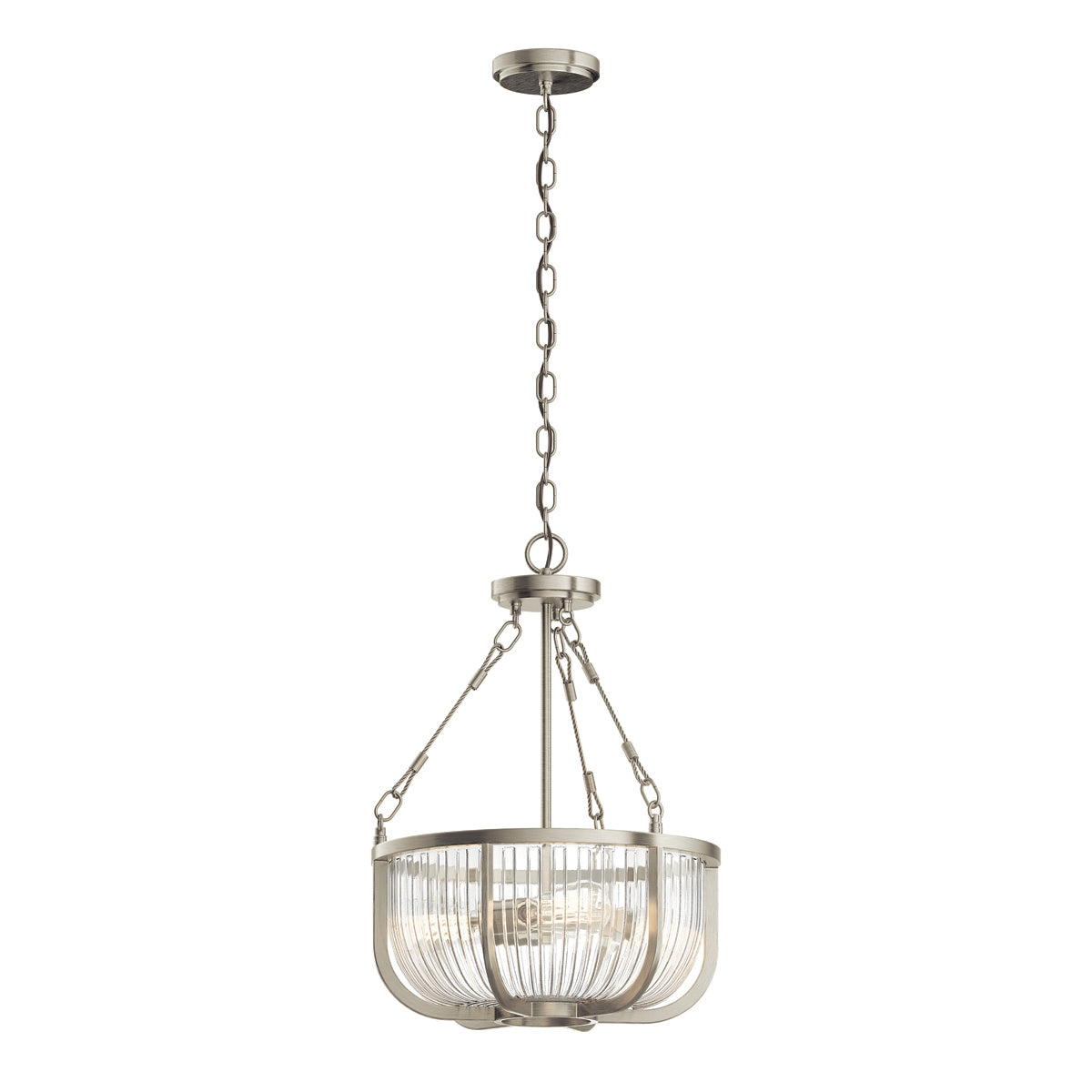 Roux 3 Semi Flush Light Pendant - Nickel