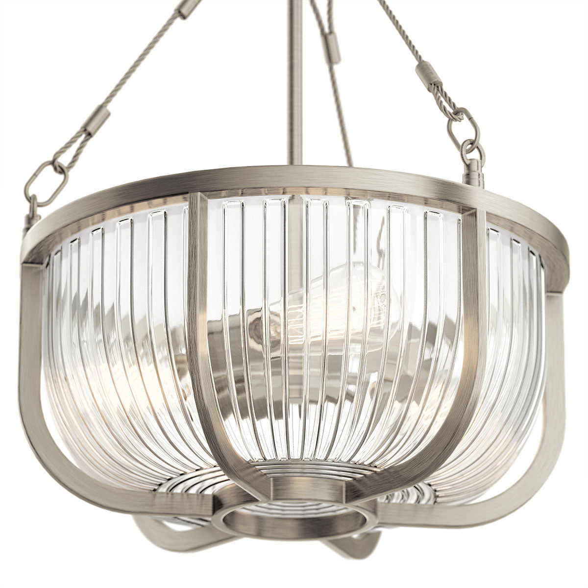 Roux 3 Semi Flush Light Pendant - Nickel