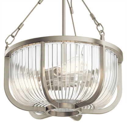 Roux 3 Semi Flush Light Pendant - Nickel