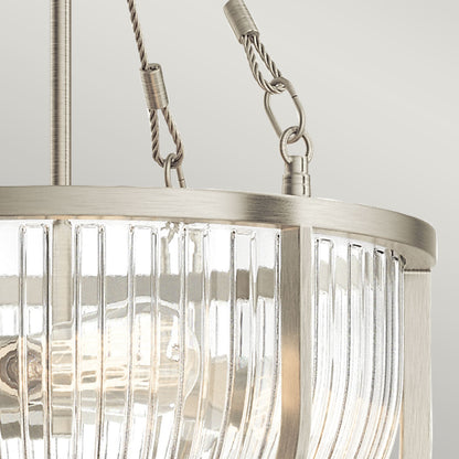 Roux 3 Semi Flush Light Pendant - Nickel