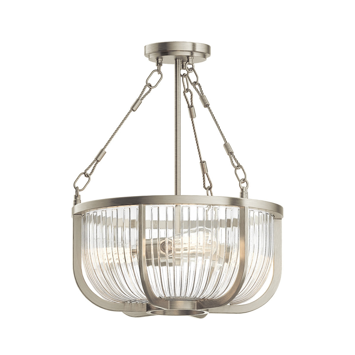 Roux 3 Semi Flush Light Pendant - Nickel