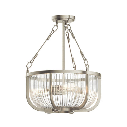 Roux 3 Semi Flush Light Pendant - Nickel