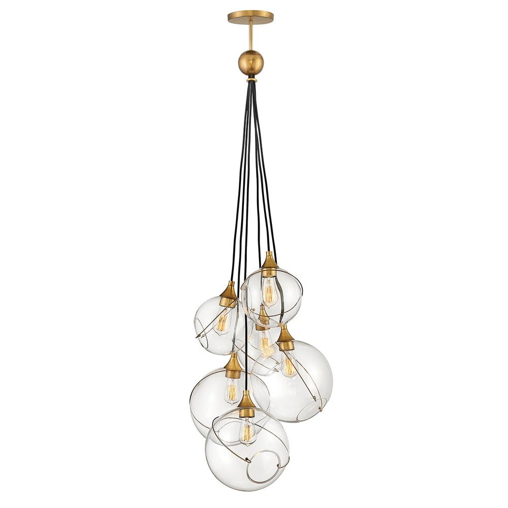 Skye Heritage 6 Light Pendant Light - Brass