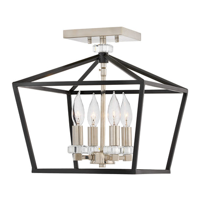 Stinson 4 Light Medium Pendant/ Semi-Flush - Nickel