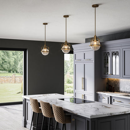 Triocent 1 Light Pendant/ Semi-Flush - Brass