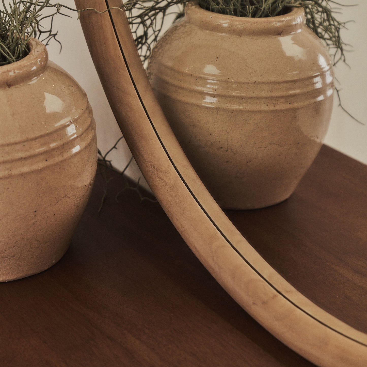 Amora - Large Warm Wood Round Wall Mirror 100cm x 100cm